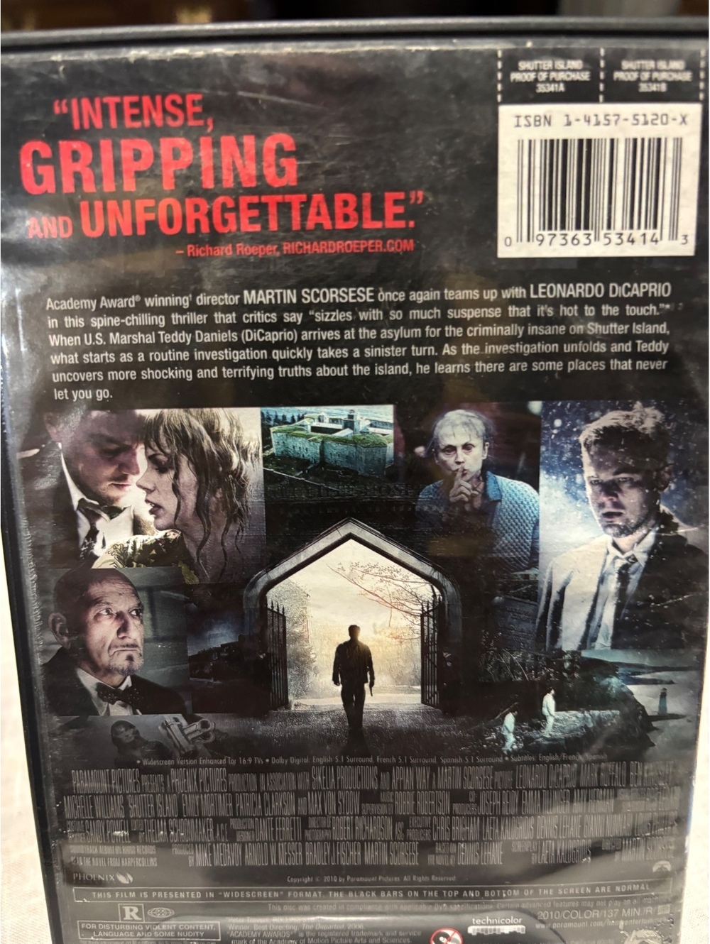 Shutter Island DVD Widescreen Leonardo DiCaprio Psychological Thriller